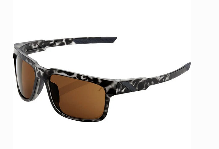 100% Type-S Performance Sunglasses - Matte Black Havana Frame with Bronze Lens