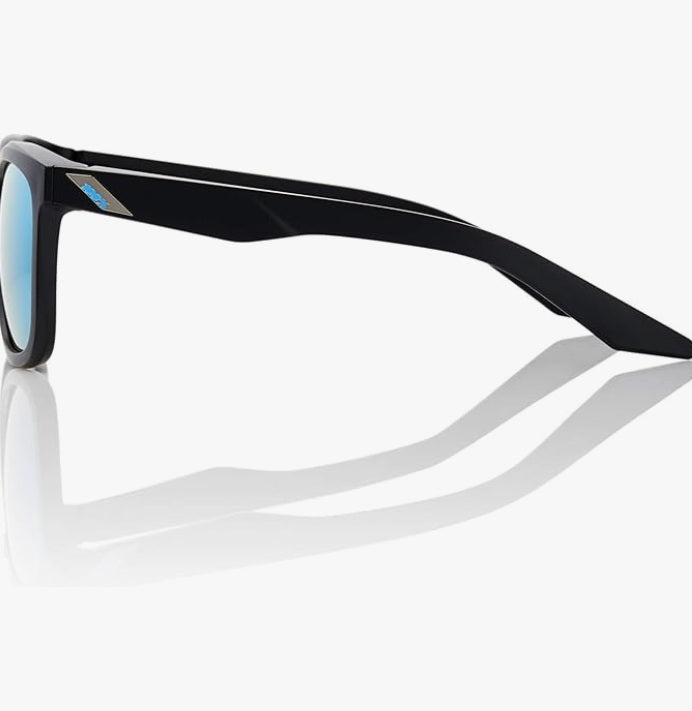 100% Hudson Performance Sunglasses with MatteBlack Frame and HiPer Blue Lenses