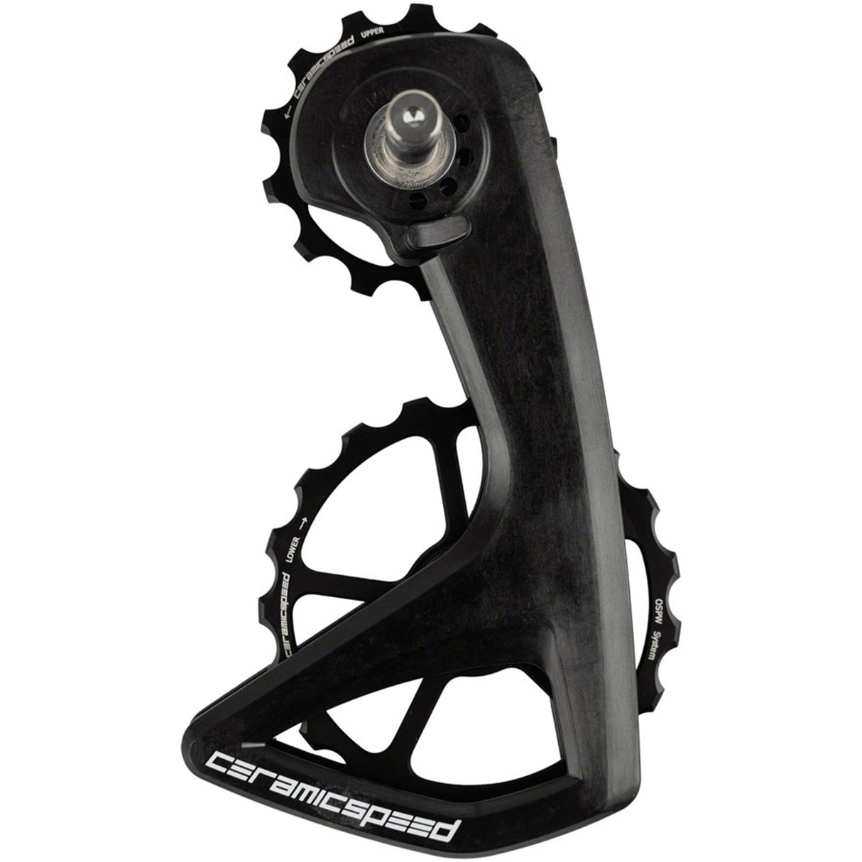 OSPW RS Pulley Wheel System for Shimano 105 7150 - Aluminum Pulley, 5 Spoke, Carbon Cage, Black