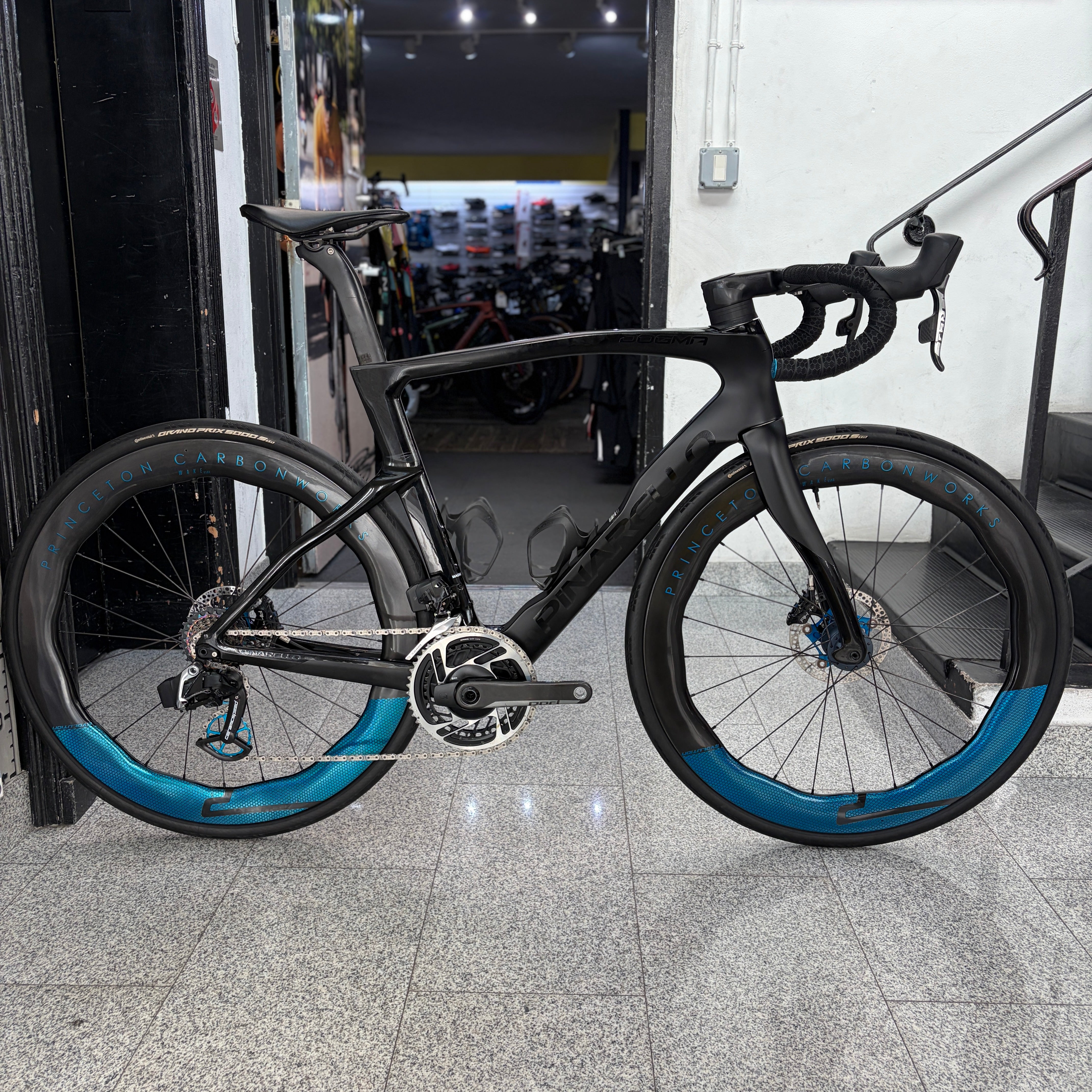 Pinarello Dogma F Dura Ace Di2 Carbon Road Bike with Princeton Wake 6560 - B633 - Crystal White -  54cm