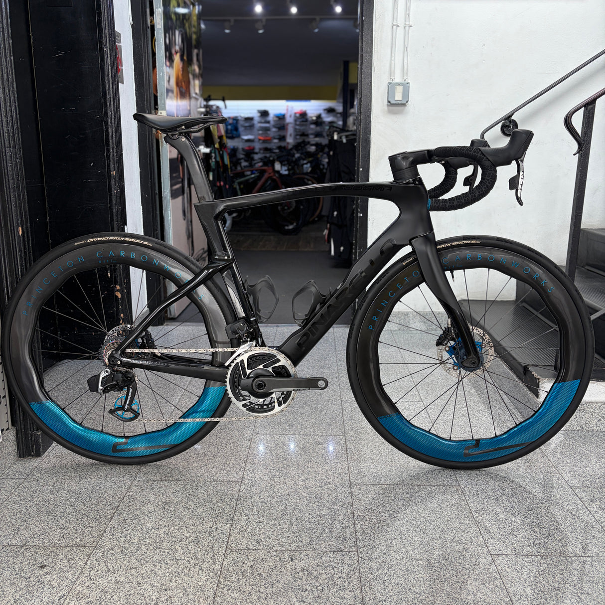 Pinarello Dogma F Dura Ace Di2 Carbon Road Bike with Princeton Wake 6560 - B633 - Crystal White -  54cm