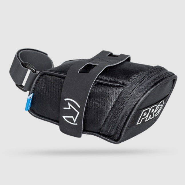 Mini strap saddlebag Black. Strap system
