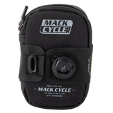 Front view of Mack Cycle Seat Pack showing Mack Cycle logo and Fidlock precision dial closure