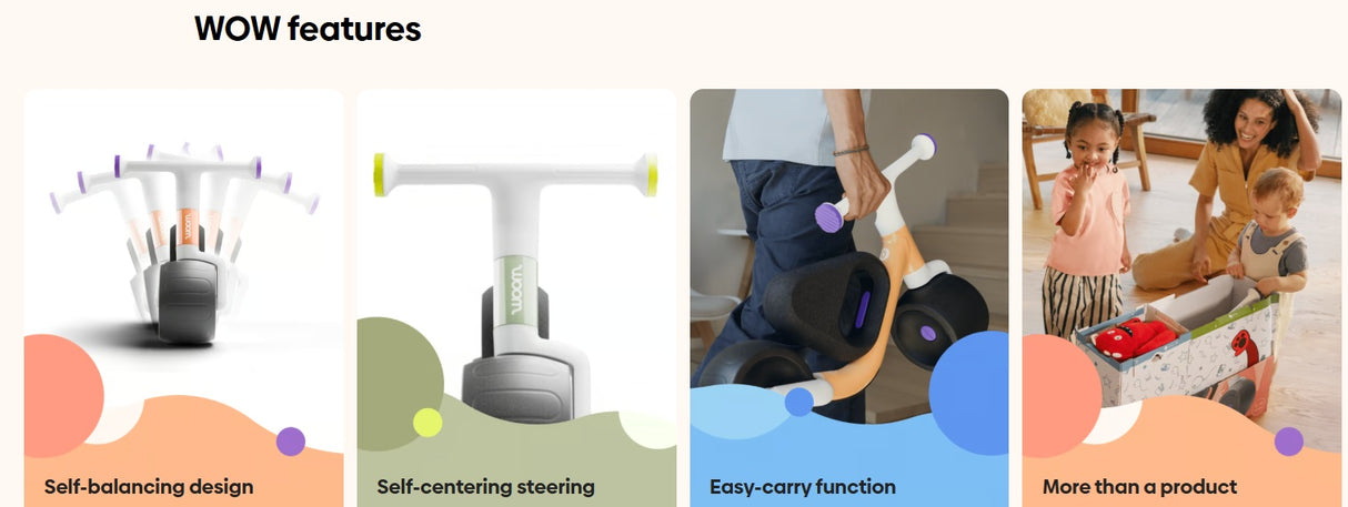 Woom Wow Self-Balancing Toddler Balancing Bike